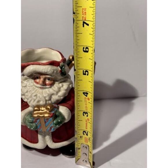 Vintage Fitz and Floyd Santa Creamer Pitcher Candy Cane Lane Holiday Decor - Picture 8 of 10